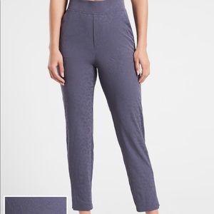 Athleta Brooklyn textured ankle pant leopard medieval violet